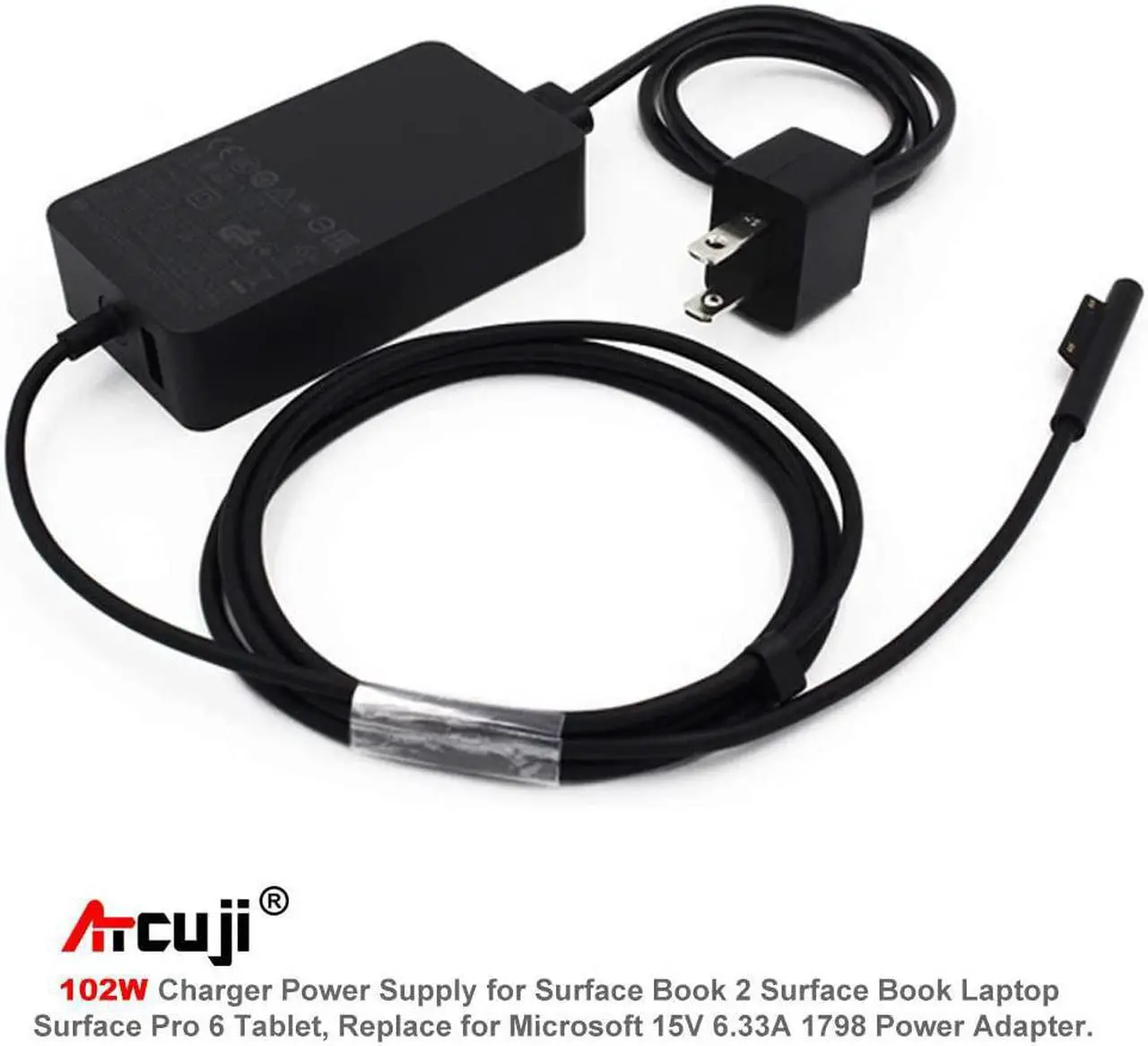 Alt view image 2 of 7 - Atcuji 102W Charger Surface Power Supply for Microsoft Surface Book 2 15, 13-inch Surface Book New Surface Laptop 3 15 inch Microsoft 102W Ac Adapter MS 15V 1798 Surface Power Cord with 5V 2A USB Port