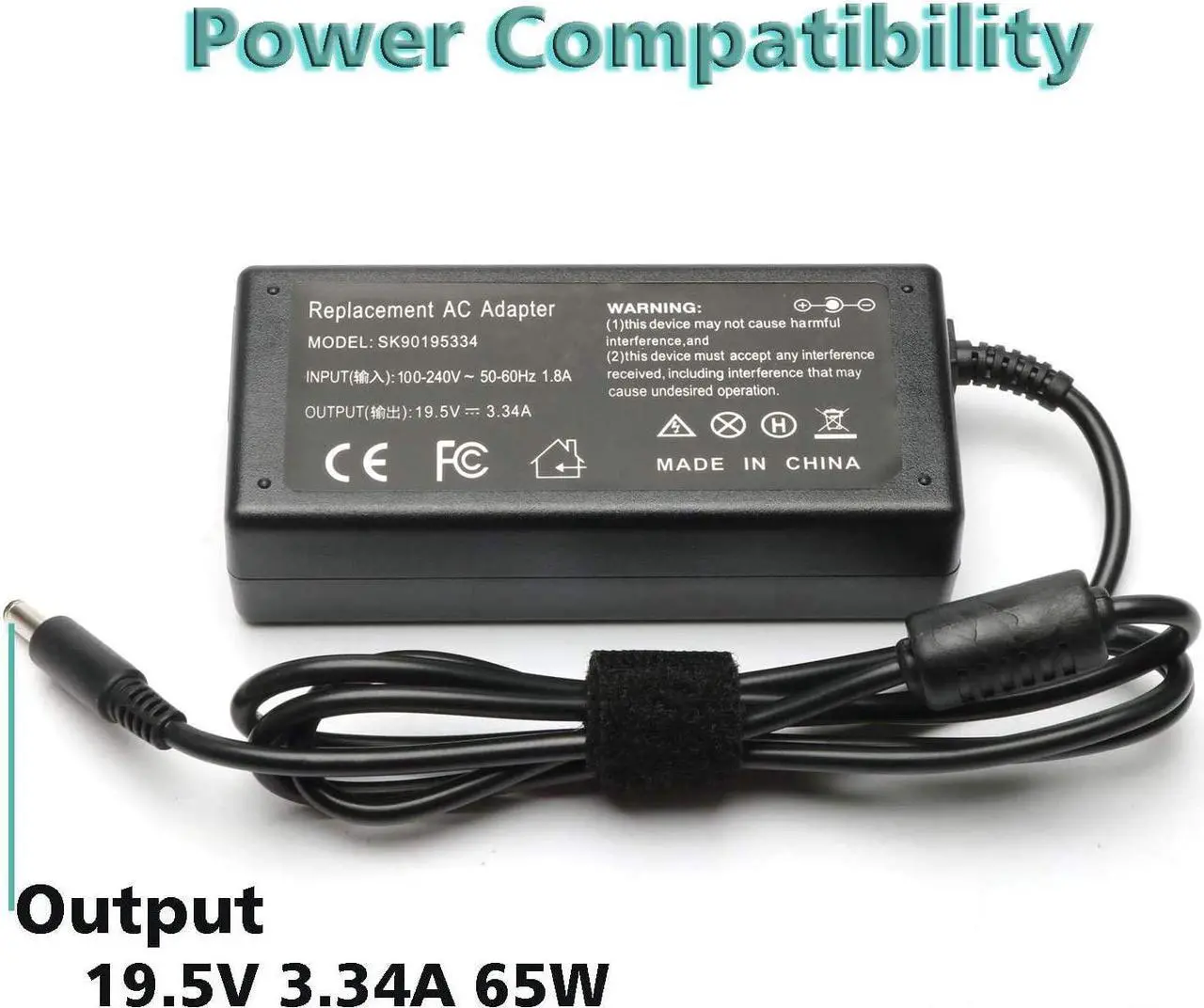 Alt view image 3 of 6 - 65W AC Charger for Dell Inspiron 15-7000 15-5000 15-3000 17-7000 17-5000 17-3000 13-7000 11-3000 2 in 1 Series 3558 3181 5100 5535 5555 5558 5559 5567 XPS 9350 9360 la65ns2-01 Charger Laptop Power