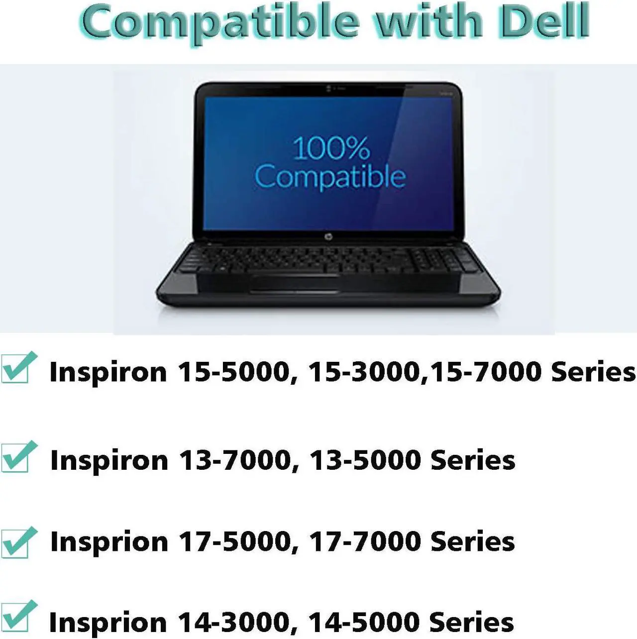 Alt view image 4 of 6 - 65W AC Charger for Dell Inspiron 15-7000 15-5000 15-3000 17-7000 17-5000 17-3000 13-7000 11-3000 2 in 1 Series 3558 3181 5100 5535 5555 5558 5559 5567 XPS 9350 9360 la65ns2-01 Charger Laptop Power