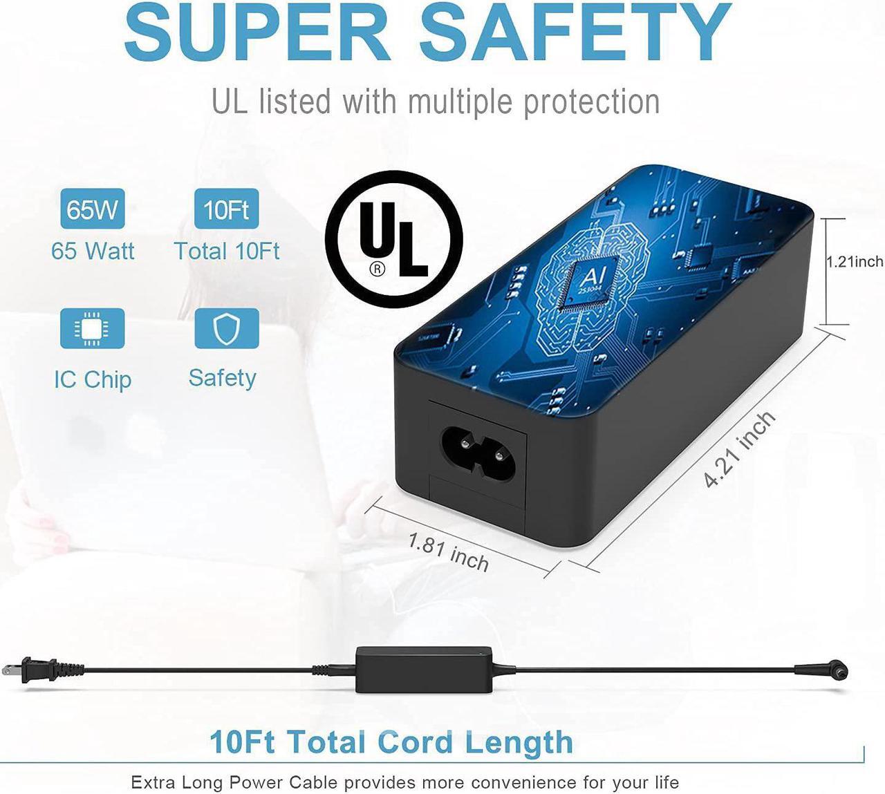 Alt view image 2 of 4 - UL Listed AC Charger Compatible with Asus Chromebox 2 CN60 CN62 Mini Chrome OS Computer Laptop Power Supply Cord