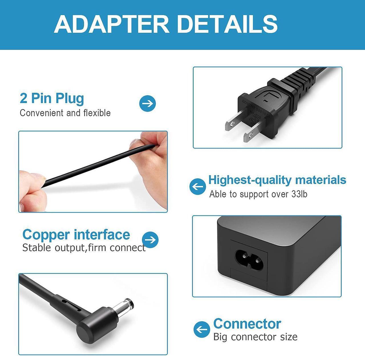 Alt view image 3 of 4 - UL Listed AC Charger Compatible with Asus Chromebox 2 CN60 CN62 Mini Chrome OS Computer Laptop Power Supply Cord