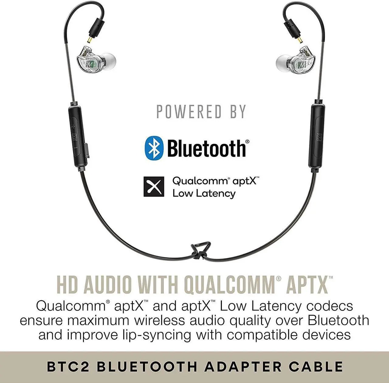 Alt view image 6 of 7 - M6 PRO Musicians In-Ear Monitors Wired + Wireless Combo Pack: includes stereo audio cable and Bluetooth audio adapter (Black) (CMB-M6PROBT-BK)
