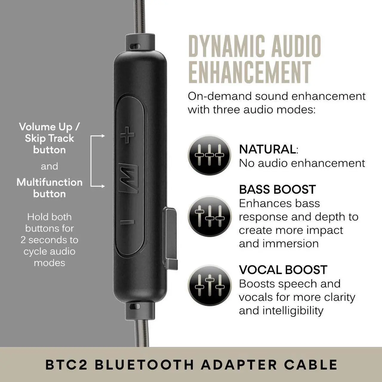 Alt view image 7 of 7 - M6 PRO Musicians In-Ear Monitors Wired + Wireless Combo Pack: includes stereo audio cable and Bluetooth audio adapter (Black) (CMB-M6PROBT-BK)