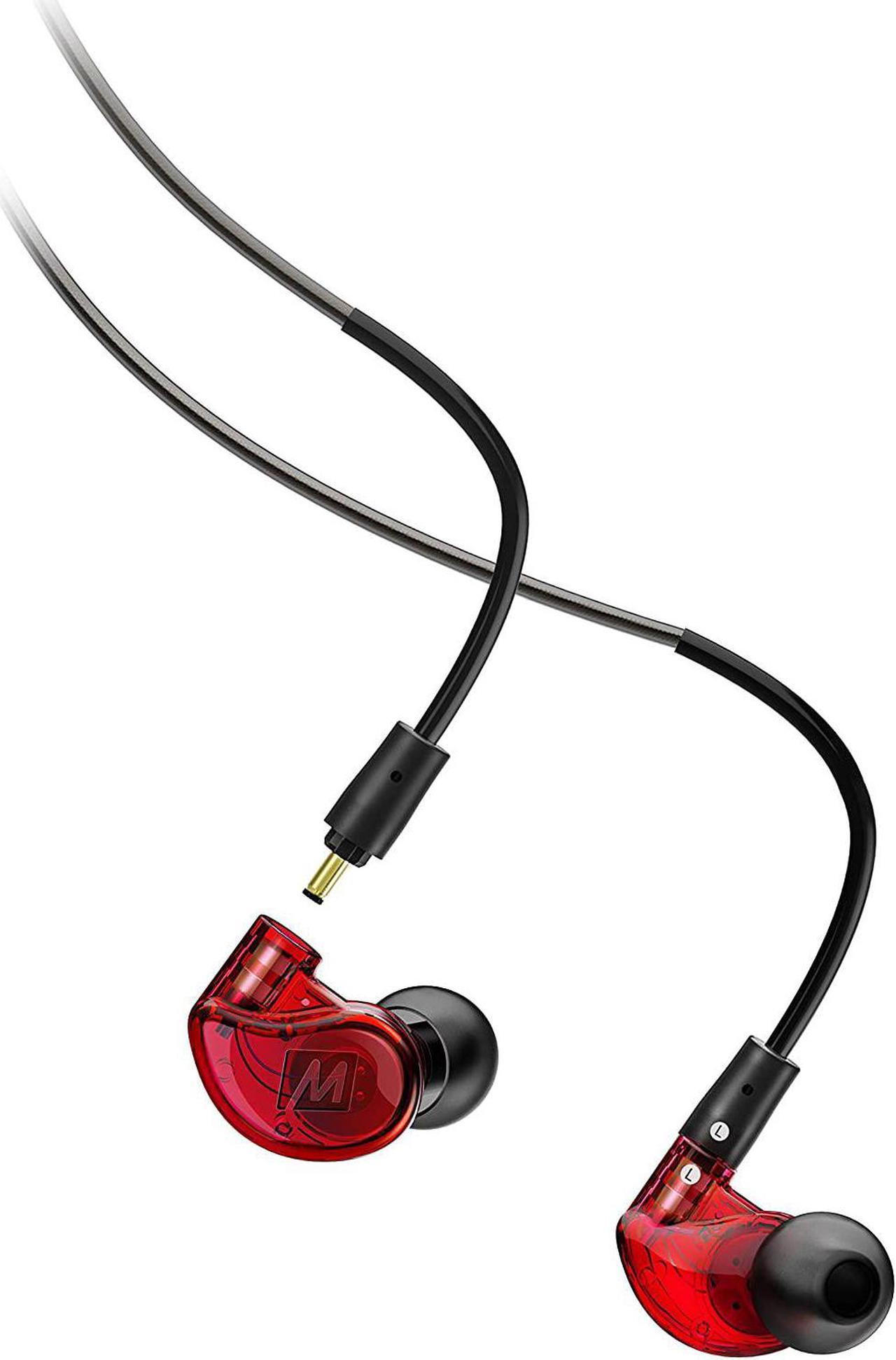 MEE Audio M6 Pro 2nd Generation Universal-Fit Noise-Isolating Musicians in-Ear Monitors with Detachable Cables (Red)