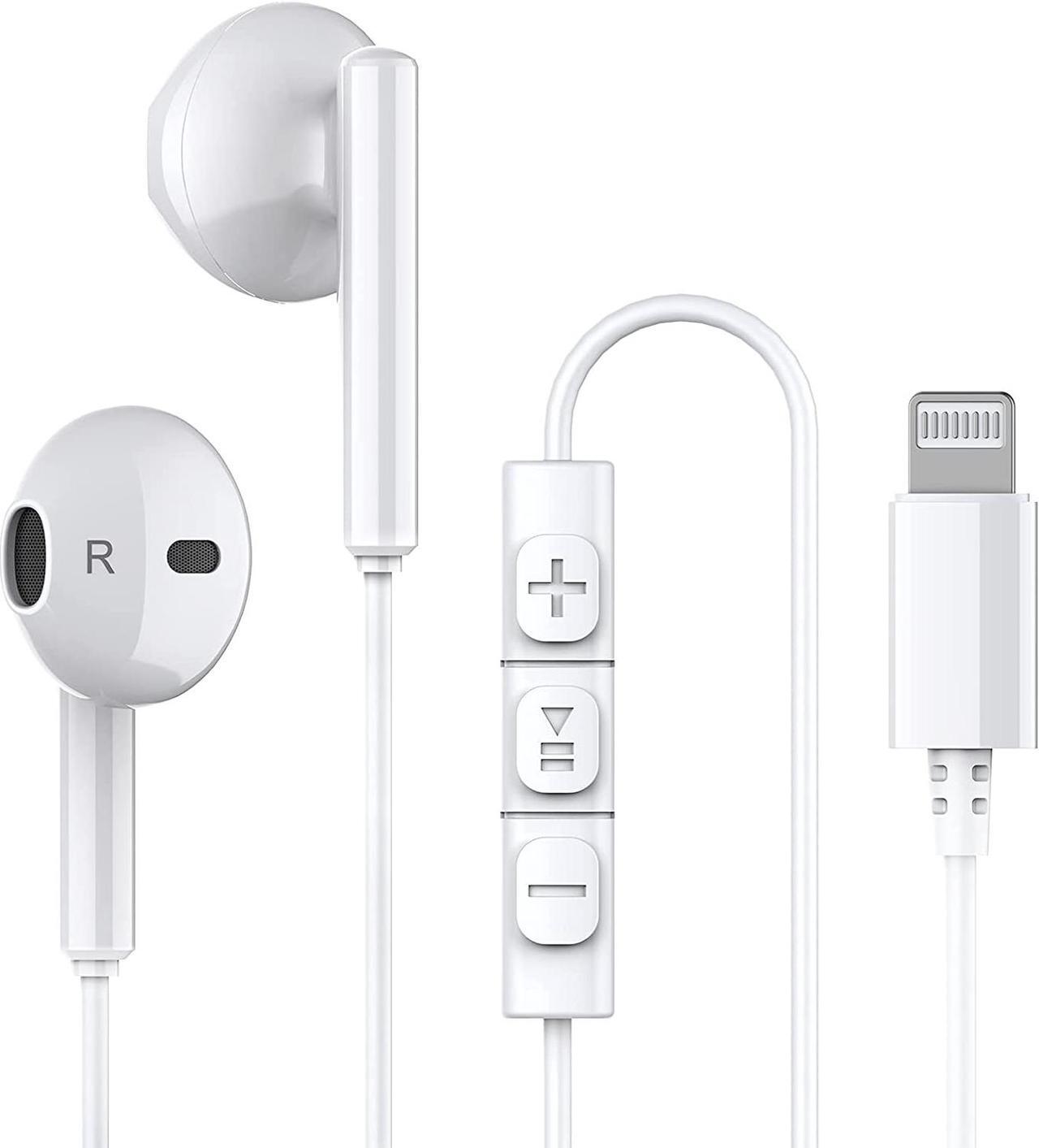 Main image of iPhone Headphones,Wired Lightning Headphones for iPhone 13 14 12 Pro Max MFi Certified Lightning Earbuds with Microphone & Volume Control for 11 XR SE
