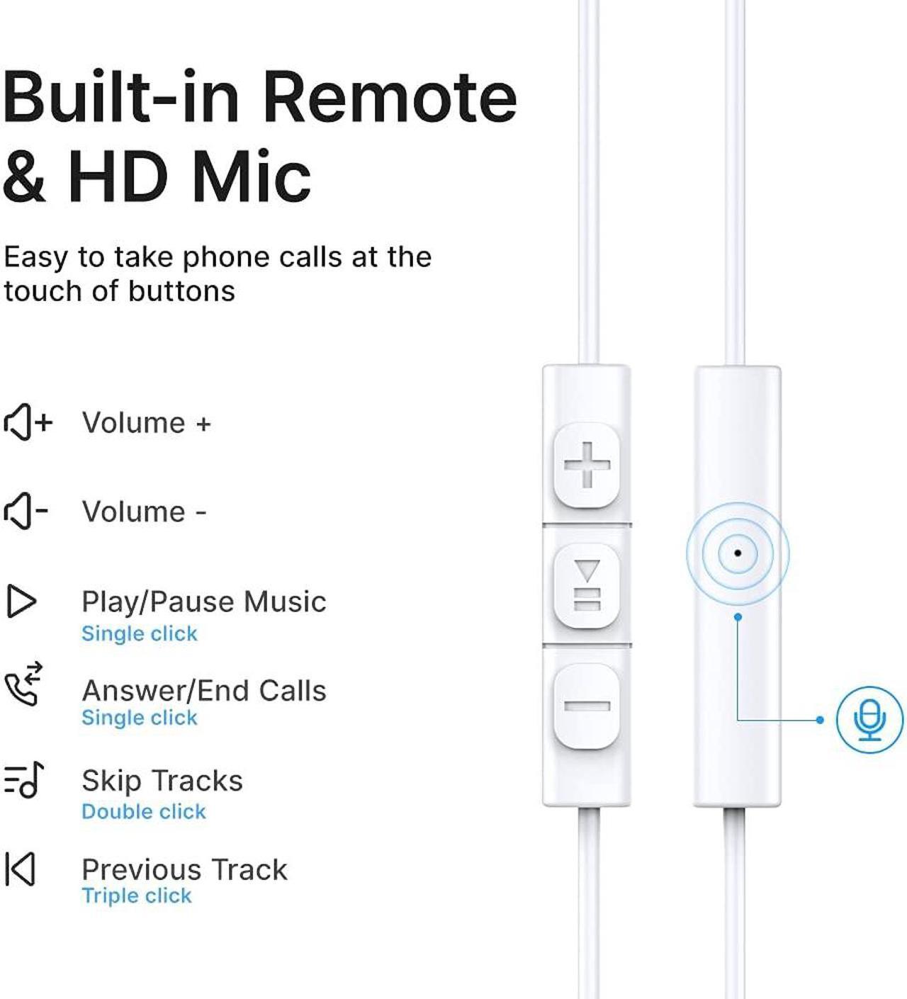 Alt view image 2 of 7 - iPhone Headphones,Wired Lightning Headphones for iPhone 13 14 12 Pro Max MFi Certified Lightning Earbuds with Microphone & Volume Control for 11 XR SE