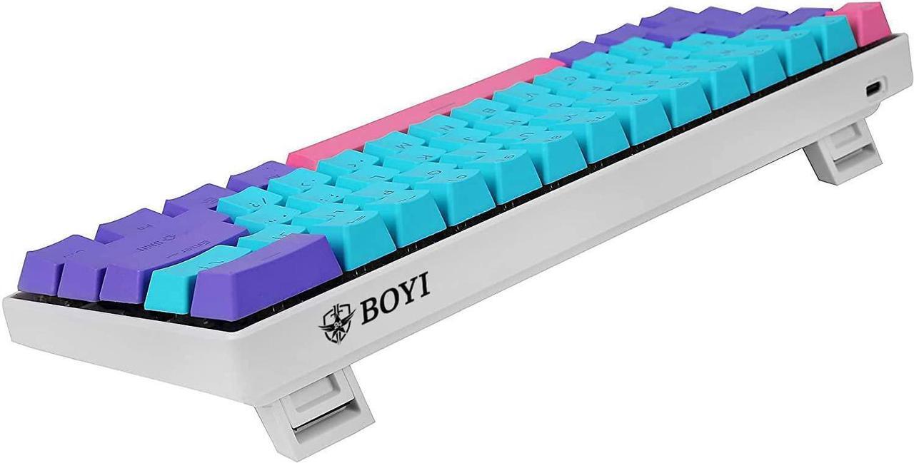 Alt view image 3 of 7 - BOYI Wired 60% Mechanical Gaming Keyboard,61 Mini RGB Cherry MX Switch PBT Keycaps NKRO Programmable Type-C Keyboard for Gaming and Working (Joker Color,Cherry MX Blue Switch)