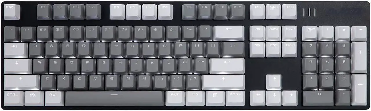 Main image of AK50 Wired Classic 104 Mechanical Gaming Keyboard  Blue Switches - PBT Keycaps  White-Grey Matching  White Backlit - Durable Aluminum Frame  for Windows Computer Office Gaming PC - Black