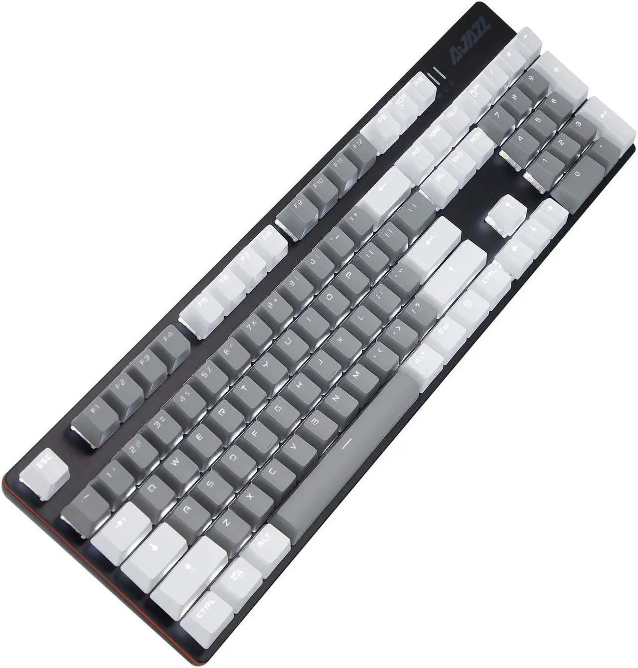 Alt view image 2 of 6 - AK50 Wired Classic 104 Mechanical Gaming Keyboard  Blue Switches - PBT Keycaps  White-Grey Matching  White Backlit - Durable Aluminum Frame  for Windows Computer Office Gaming PC - Black