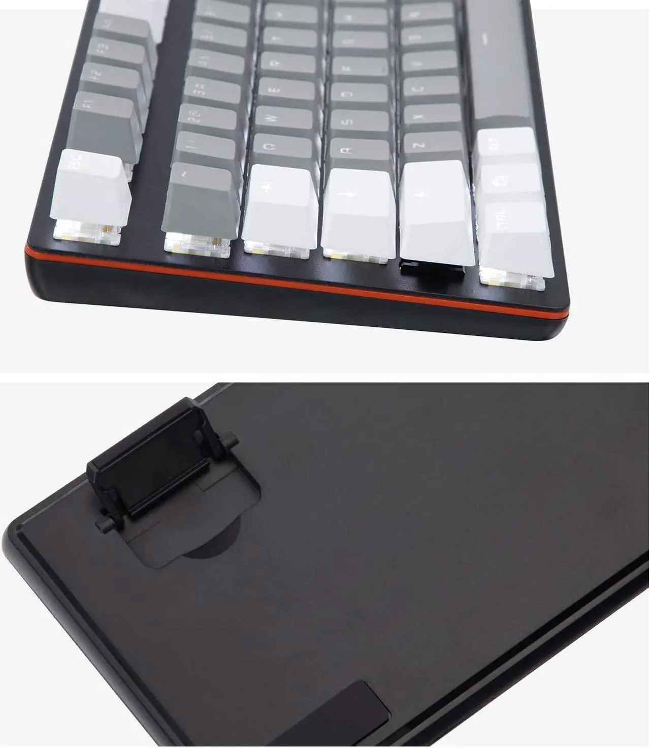 Alt view image 4 of 6 - AK50 Wired Classic 104 Mechanical Gaming Keyboard  Blue Switches - PBT Keycaps  White-Grey Matching  White Backlit - Durable Aluminum Frame  for Windows Computer Office Gaming PC - Black