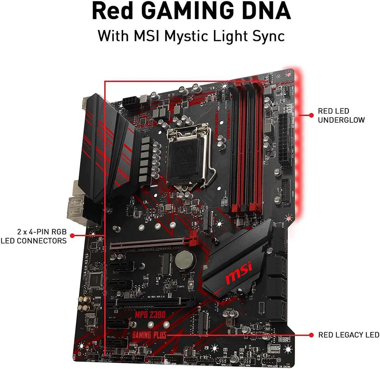 Alt view image 5 of 11 - MSI MPG Z390 Gaming Plus LGA1151 M.2 USB 3.1 Gen 2 DDR4 ATX - Motherboard Only