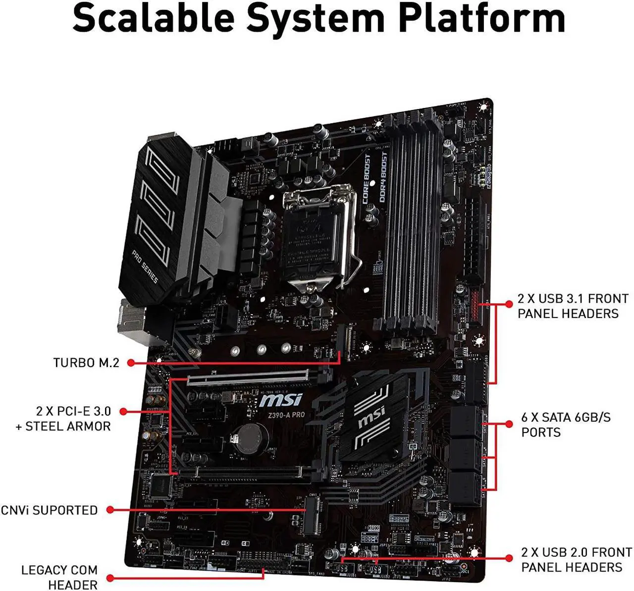 Alt view image 17 of 19 - [OB-NA] MSI Z390-A PRO LGA 1151 (300 Series) Intel Z390 SATA 6Gb/s ATX Intel Mobo
