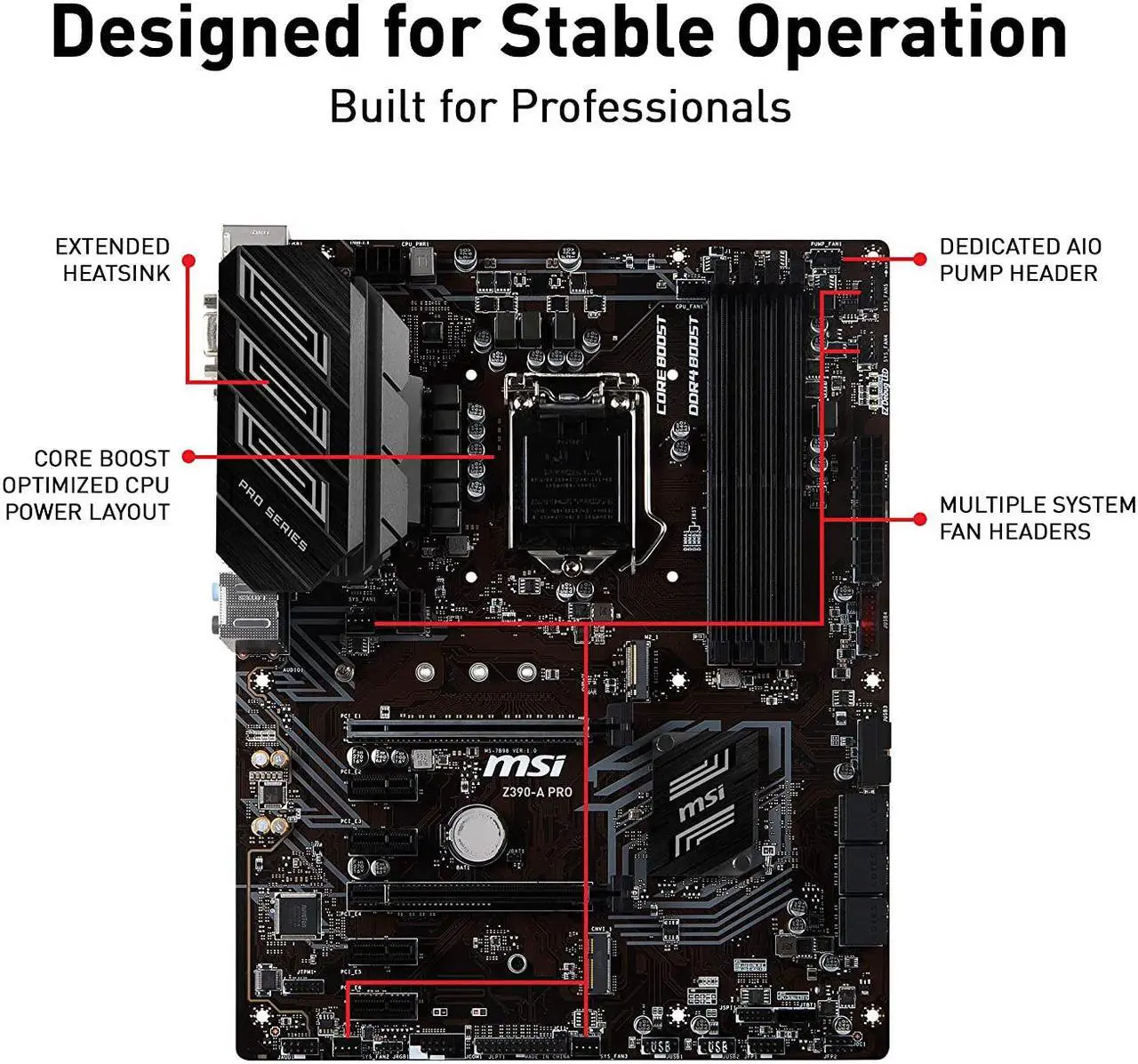 Alt view image 18 of 19 - [OB-NA] MSI Z390-A PRO LGA 1151 (300 Series) Intel Z390 SATA 6Gb/s ATX Intel Mobo