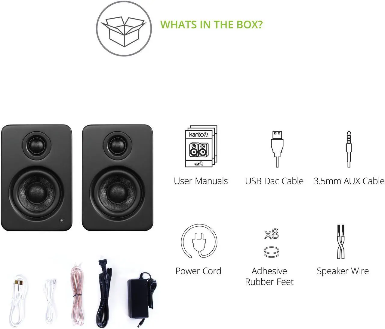 Alt view image 8 of 14 - Kanto YU2 Powered Desktop Speakers - Pair (Matte Black)