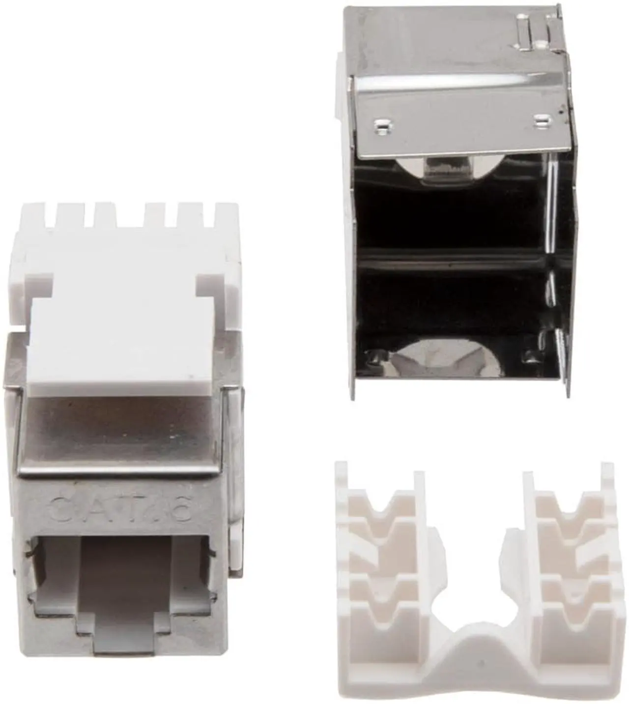 Alt view image 2 of 4 - NavePoint 180 Degree CAT6 Keystone Jack, RJ45 female, 25 pack, FTP Shielded