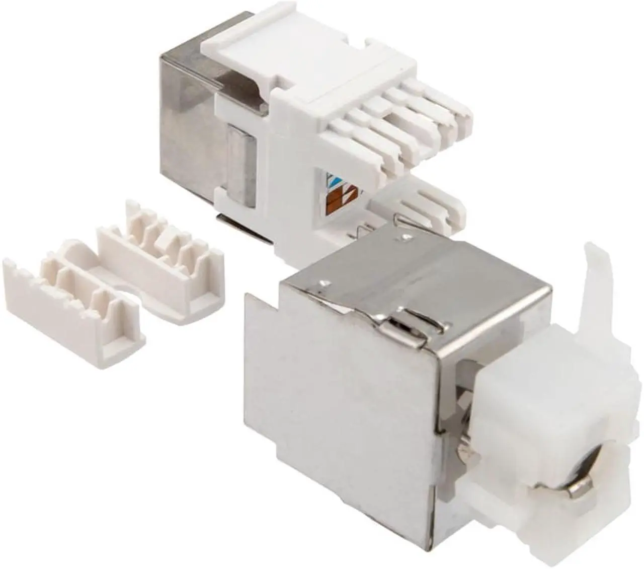 Alt view image 4 of 4 - NavePoint 180 Degree CAT6 Keystone Jack, RJ45 female, 25 pack, FTP Shielded