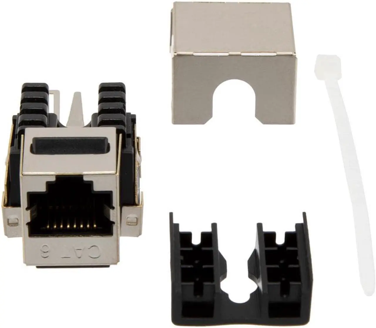 Alt view image 2 of 4 - NavePoint 90 Degree CAT6 Keystone Jack, RJ45 female, 15 pack, FTP Shielded