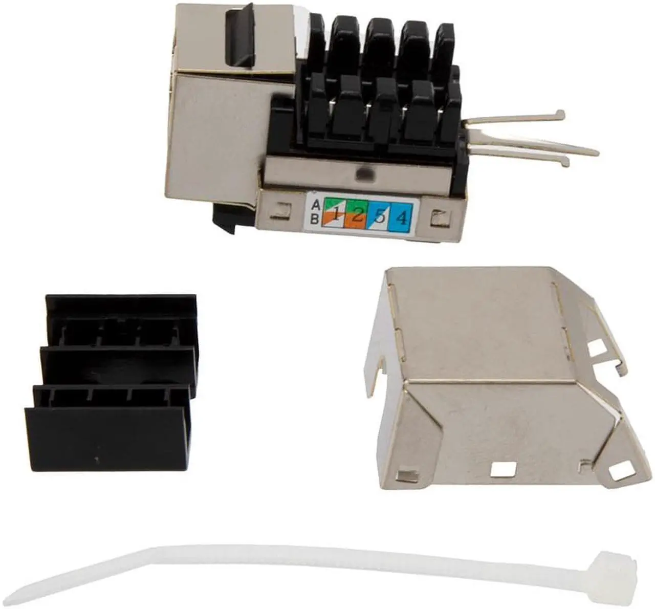 Alt view image 3 of 4 - NavePoint 90 Degree CAT6 Keystone Jack, RJ45 female, 15 pack, FTP Shielded