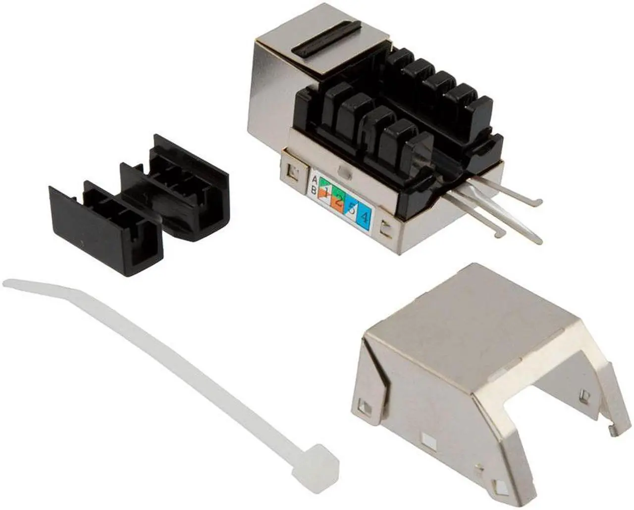Alt view image 4 of 4 - NavePoint 90 Degree CAT6 Keystone Jack, RJ45 female, 15 pack, FTP Shielded