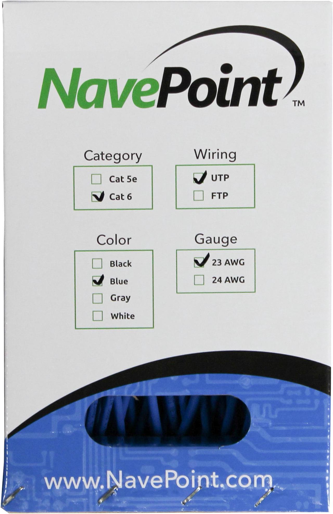 Alt view image 4 of 5 - NavePoint CAT6 (CCA) Ethernet Network Cable / Wire UTP Pull Box 500ft Cat-6 Blue