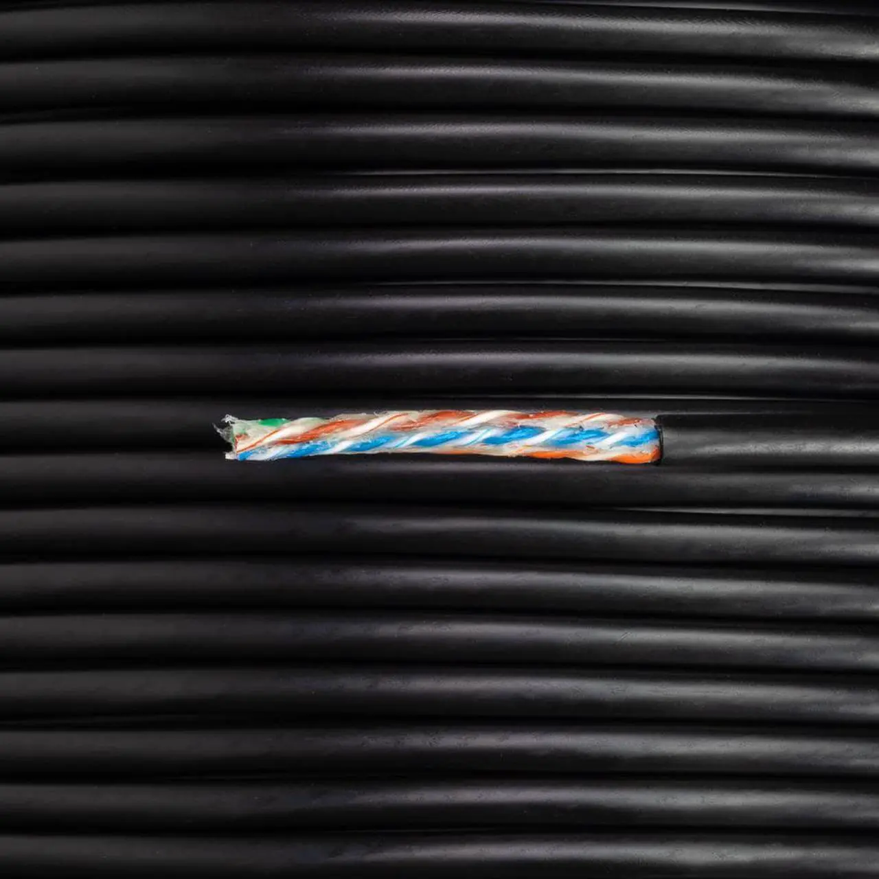 Alt view image 4 of 4 - NavePoint CAT5e UTP Outdoor Gel Filled Direct Burial LDPE Ethernet Cable 1000 FT Black