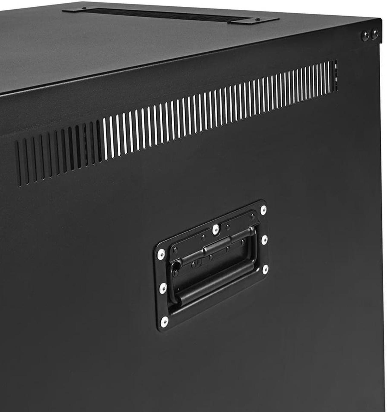 Alt view image 3 of 4 - NavePoint 15U Portable Rolling Network Rack, Adjustable Depth 2.5 to 22.6 Inches, Top and Bottom Cable Management, Built-In Handles, Locking Swivel Caster Wheels, Audio Video, Telecom, Equipment Rack