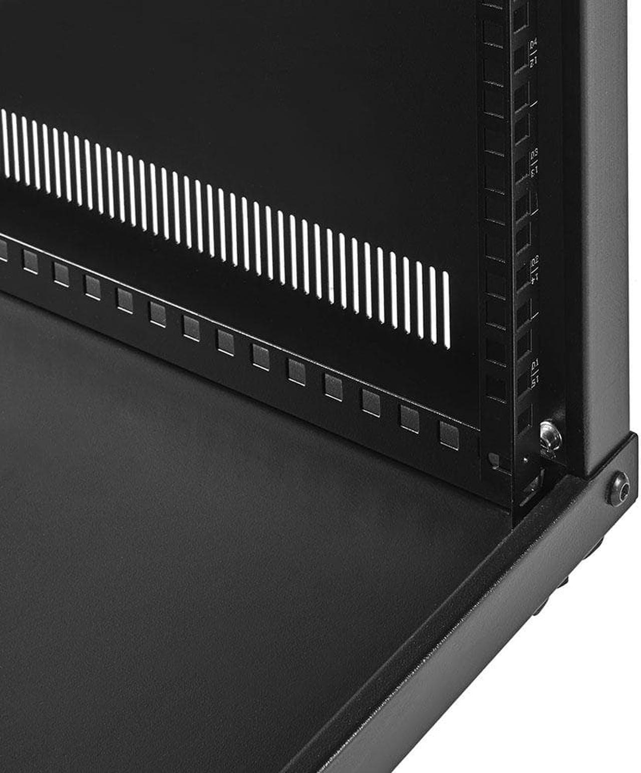 Alt view image 2 of 4 - NavePoint 15U Portable Rolling Network Rack, Adjustable Depth 2.5 to 22.6 Inches, Top and Bottom Cable Management, Built-In Handles, Locking Swivel Caster Wheels, Audio Video, Telecom, Equipment Rack