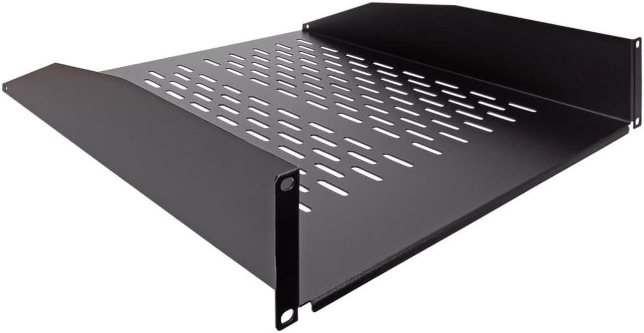 Alt view image 2 of 4 - NavePoint 2U Vented Cantilever Fixed Shelf 18-Inches Deep Black