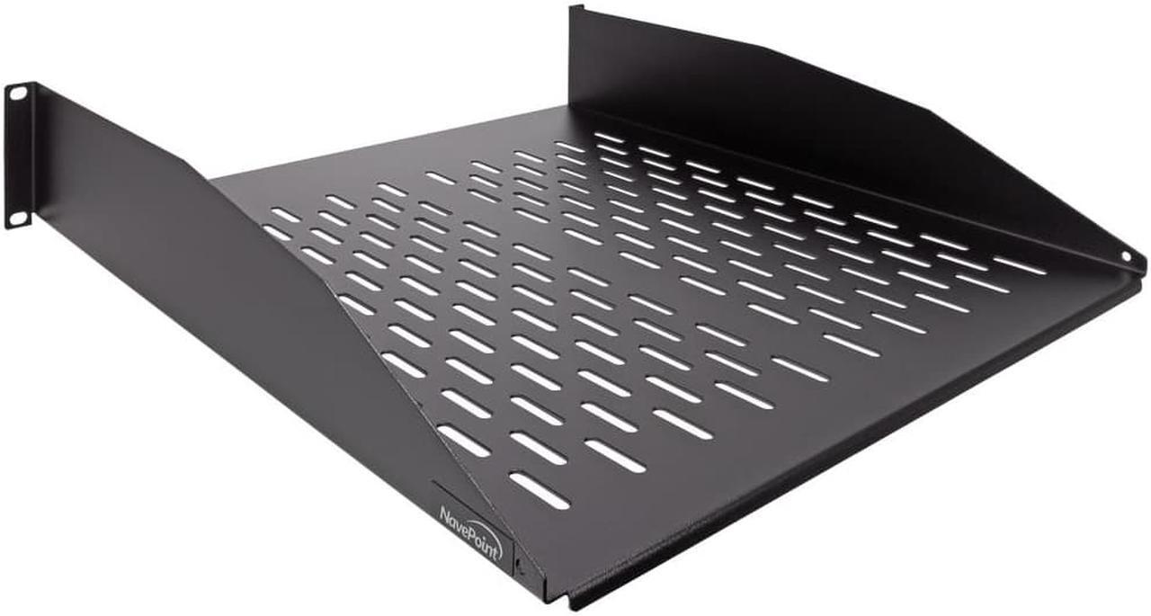 Main image of NavePoint 2U Vented Cantilever Fixed Shelf 18-Inches Deep Black