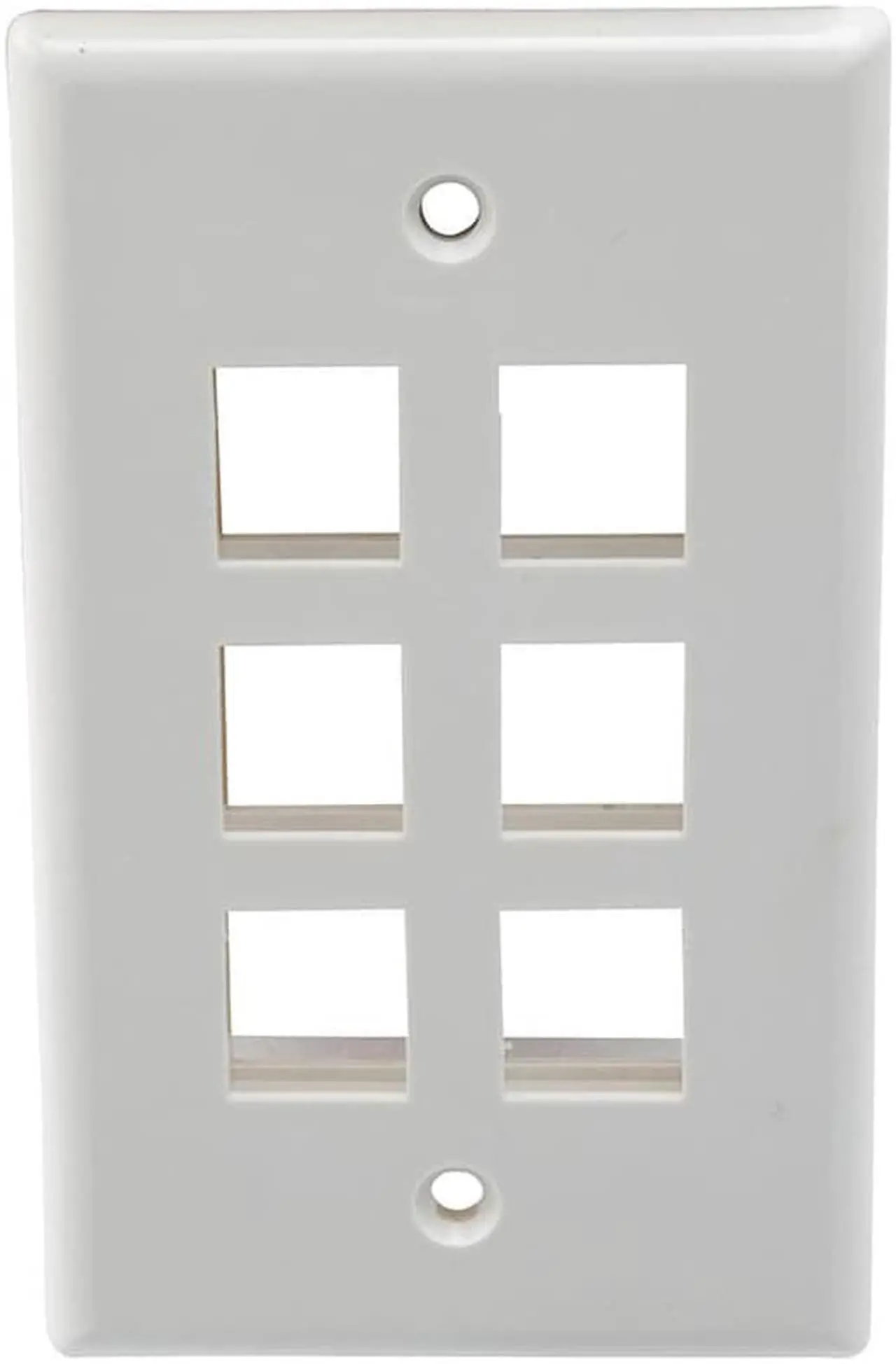 Alt view image 2 of 4 - NavePoint Snap-In Keystone Jack Flush Mount Wall Plate, ABS, 6-Port, White, 10-Pack