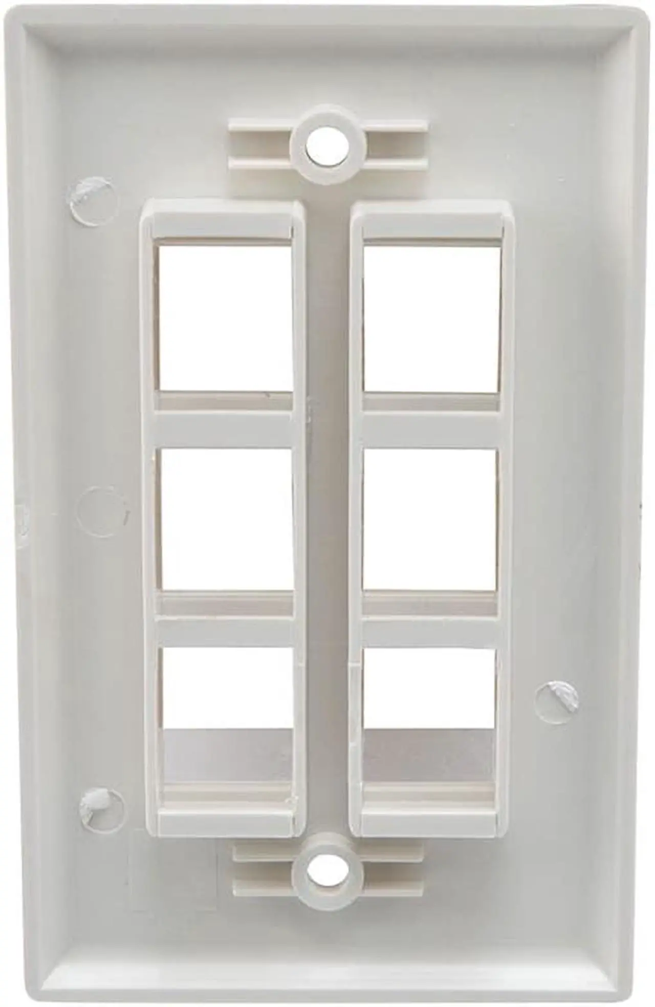 Alt view image 3 of 4 - NavePoint Snap-In Keystone Jack Flush Mount Wall Plate, ABS, 6-Port, White, 10-Pack