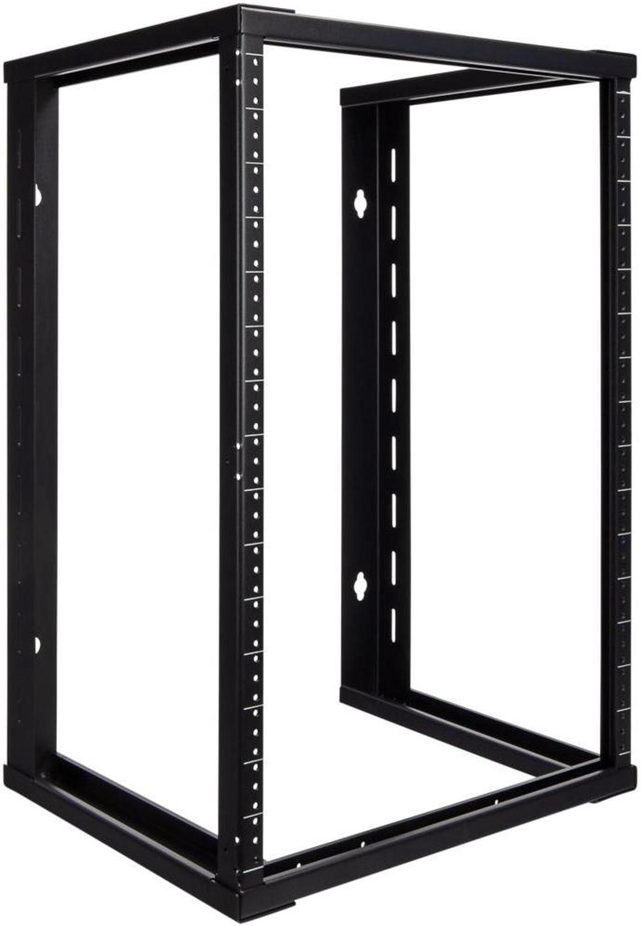 Main image of NavePoint 15U Wall Mount Open Frame 19" Server Equipment Rack Threaded 16 inch depth Black