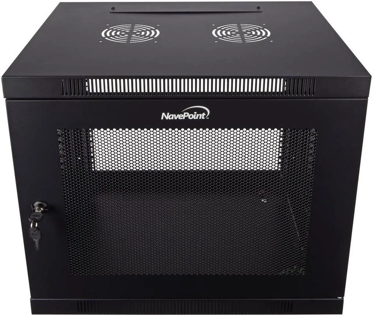 Main image of NavePoint 9U Wall Mount Rack Enclosure Server Cabinet 16.5" Deep, Switch-Depth Perforated Door Lock