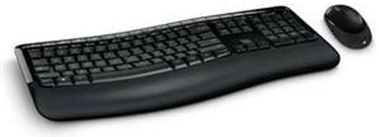 Main image of Microsoft Wireless Comfort Desktop 5050 with AES - Keyboard and Mouse Combo: Multi-Media, Ergonomic, Microsoft Wireless Mouse and Keyboard with Bluetooth (French)