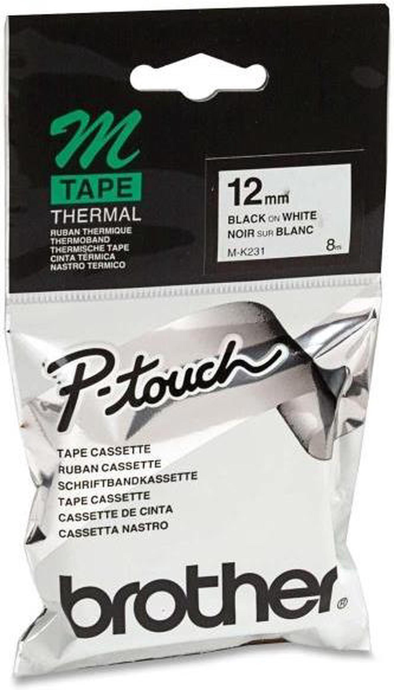 Brother Non-Laminated Label Tape Black on White 12mm