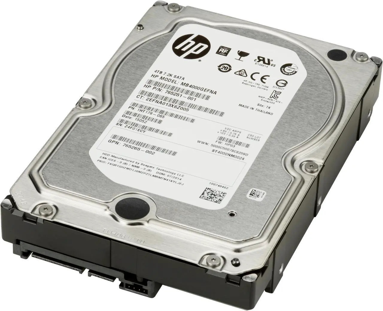 Alt view image 2 of 12 - HP K4T76AA 4TB 7200 RPM SATA 6.0Gb/s 3.5" Hard Drive