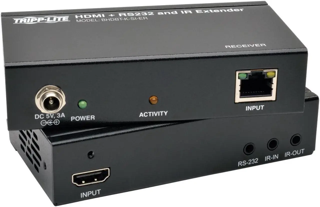 Alt view image 2 of 20 - Tripp Lite BHDBT-K-SI HDBaseT Lite HDMI Over Cat5e/6/6a Extender Kit with Serial and IR Control, 4Kx2K UHD / 1080p, Up to 230-ft. (70M)