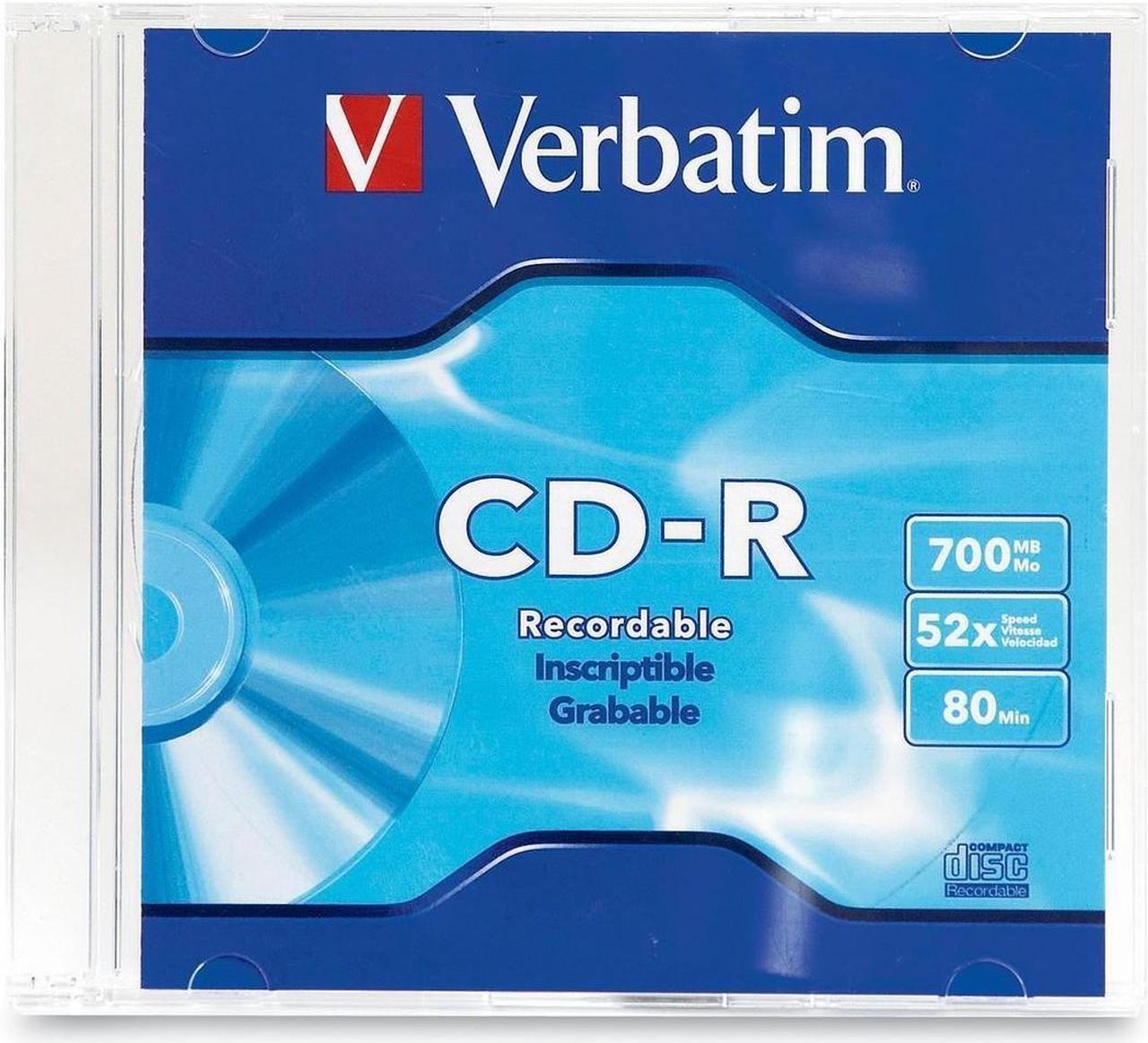 Alt view image 4 of 9 - Verbatim 700MB 52X CD-R Single Slim Jewel Case Disc Model 94776