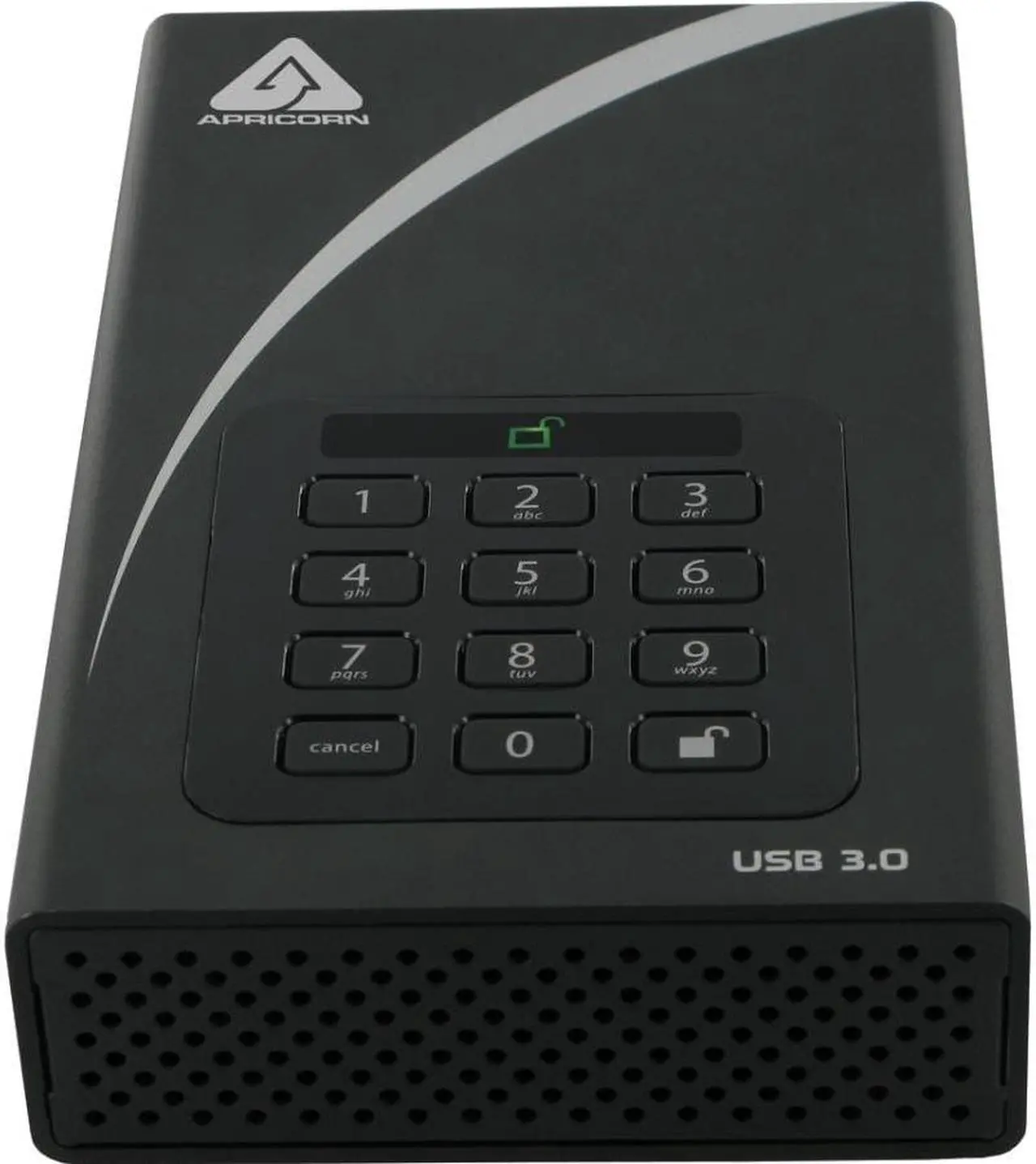 Main image of APRICORN Aegis Padlock DT 4TB USB 3.0 External Hard Drive ADT-3PL256-4000 Black