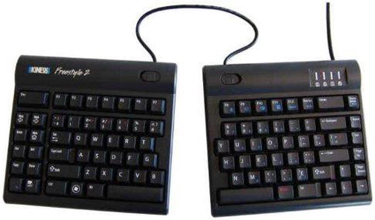 Kinesis Freestyle2 Keyboard for PC, French Canadian Tri-Color Bilingual Legendin