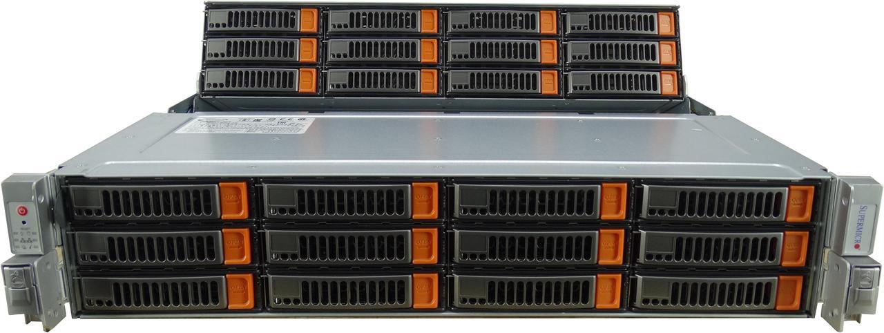 Main image of Supermicro 6028R-E1CR24N 24 Bay LFF 2U  Server with 2x Flex Bays, 2x E5-2660 V3 2.6GHz 10-Core CPU, 128GB DDR4 RAM, AOMS3108MH8L