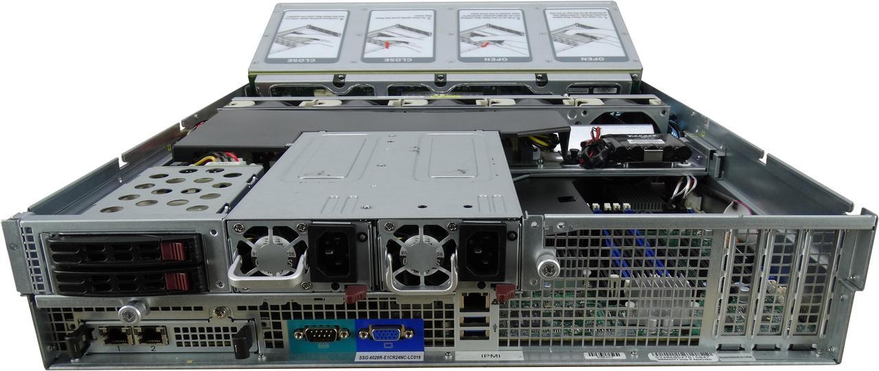 Alt view image 2 of 3 - Supermicro 6028R-E1CR24N 24 Bay LFF 2U  Server with 2x Flex Bays, 2x E5-2660 V3 2.6GHz 10-Core CPU, 128GB DDR4 RAM, AOMS3108MH8L