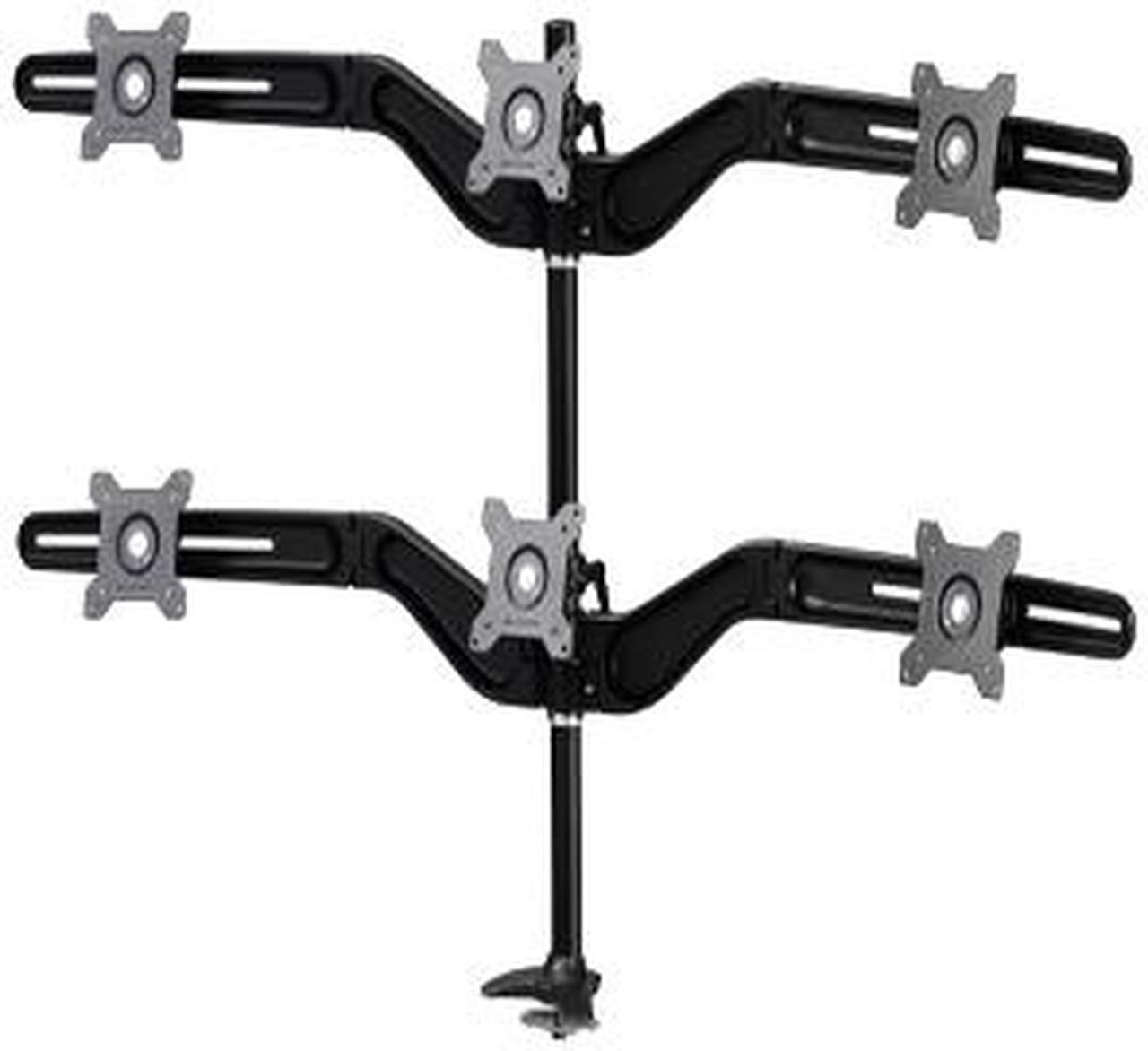 Hex Monitor Mount Grommet Base. Supports 6 LED or LCD Monitors Supports 75mm or 100mm mounting holes