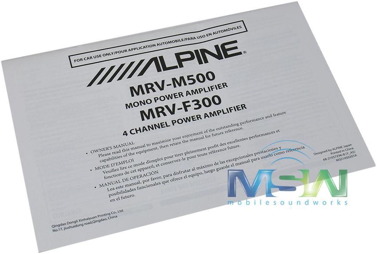 Alt view image 7 of 8 - Alpine MRV-M500 Mono V-Power Digital Amplifier | MRVM500