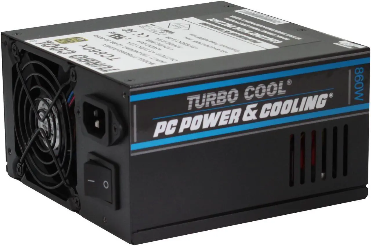 Main image of PC Power & Cooling Turbo-Cool Series 860 Watt (860W) 80+ Gold Non Modular Active PFC Industrial Grade ATX PC Power Supply 7 Year Warranty FPS0860-A4H0X