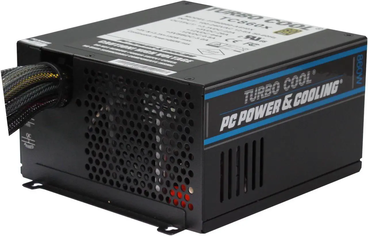 Alt view image 2 of 8 - PC Power & Cooling Turbo-Cool Series 860 Watt (860W) 80+ Gold Non Modular Active PFC Industrial Grade ATX PC Power Supply 7 Year Warranty FPS0860-A4H0X
