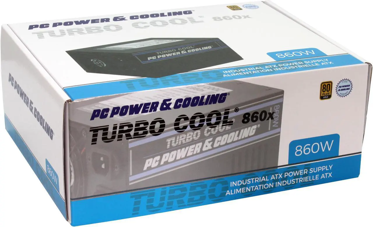 Alt view image 4 of 8 - PC Power & Cooling Turbo-Cool Series 860 Watt (860W) 80+ Gold Non Modular Active PFC Industrial Grade ATX PC Power Supply 7 Year Warranty FPS0860-A4H0X