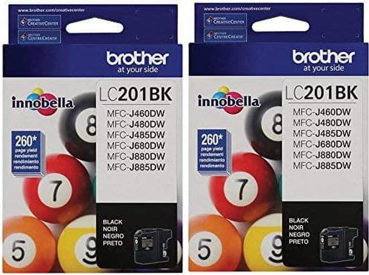 Brother LC-201BK Ink Cartridge (Black 2-pack) in Retail Packaging