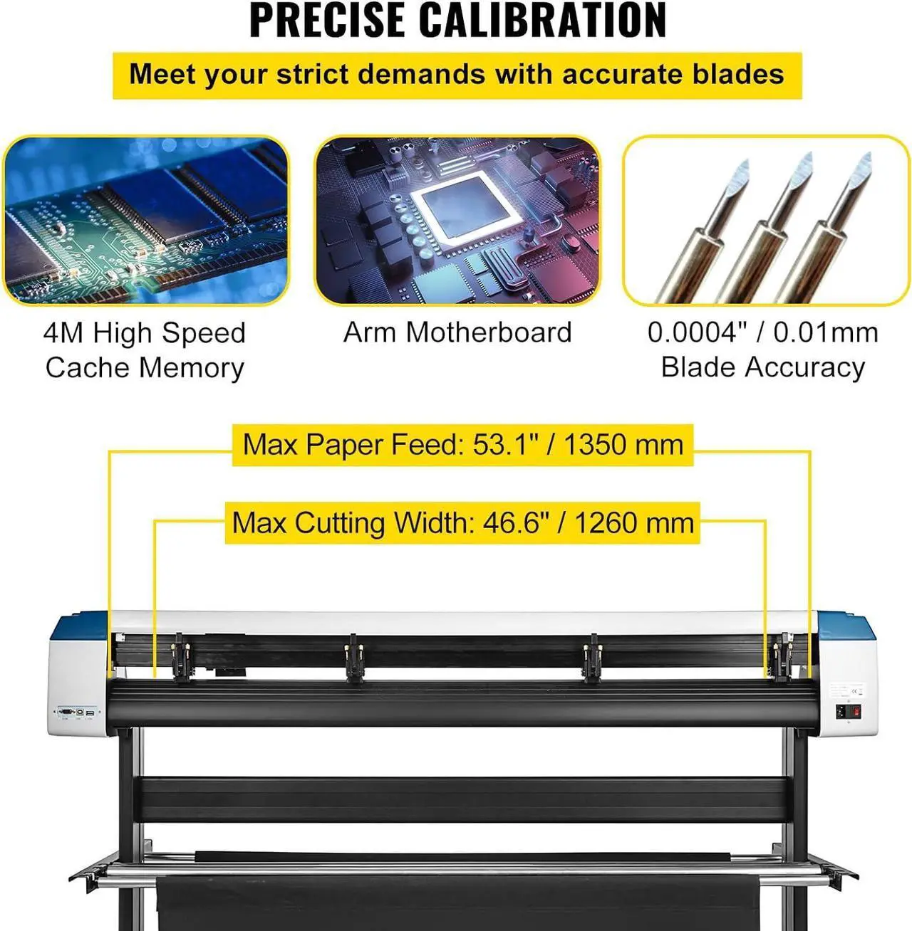 Alt view image 5 of 7 - VEVOR Vinyl Cutter 53 Inch Vinyl Cutter Machine Semi-Automatic DIY Vinyl Printer Cutter Machine Manual Positioning Sign Cutting with Floor Stand Signmaster Software