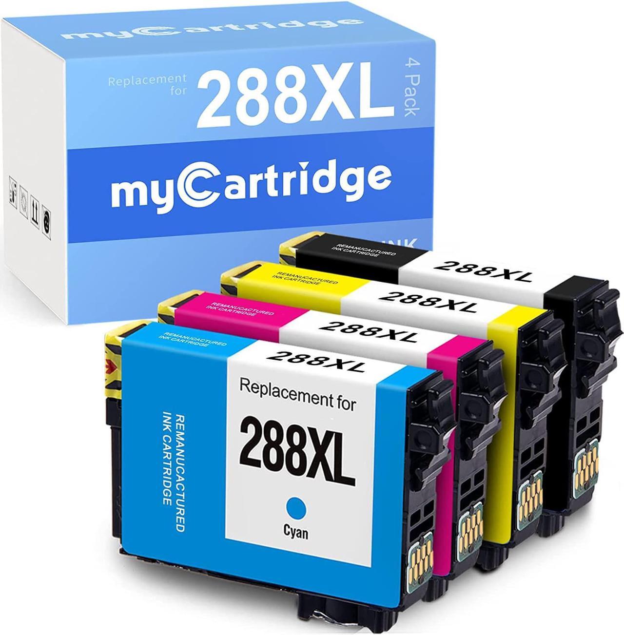 myCartridge Remanufactured Ink Cartridge Replacement for Epson 288XL 288 XL T288XL for Epson XP-430 XP-330 XP-434 XP-440 XP-446 XP-340 Printer Ink Cartridges (1 Black,1 Cyan,1 Magenta, 1 Yellow)